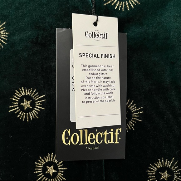 Modcloth × Collectif Trixie Green Velvet
Starlight Glitter Swing Dress - Picture 5 of 7